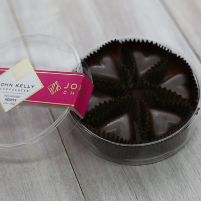 John Kelly Dark Chocolate Hearts 6pc