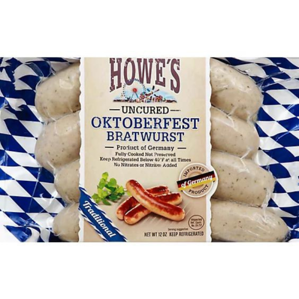 Howes Bavarian Bratwurst Traditional - 12 Oz