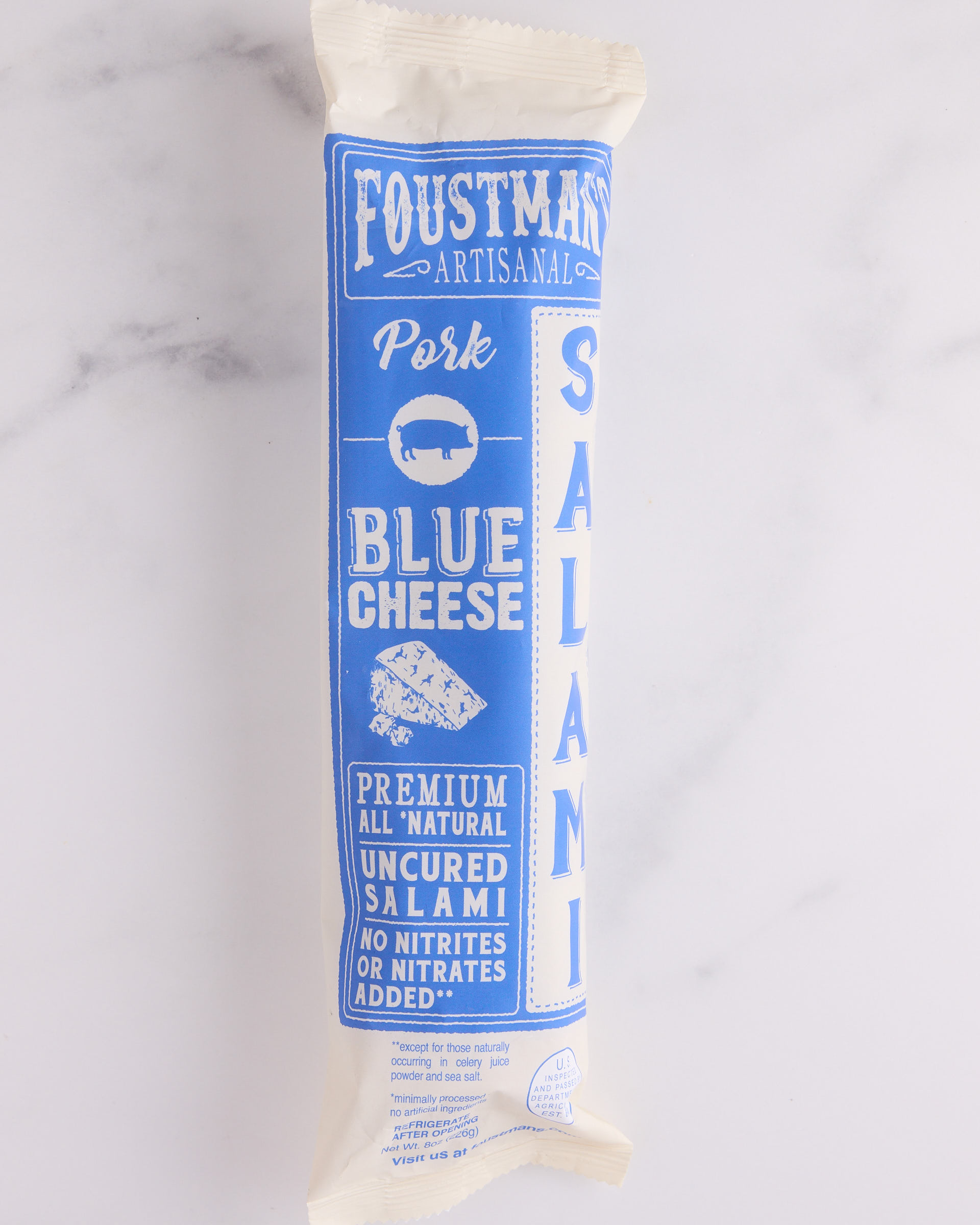 FOUSTMAN'S PORK BLUE CHEESE SALAMI