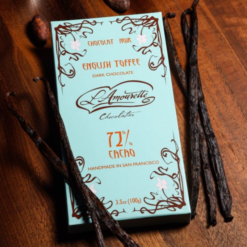 L'Amourette Chocolat 72% Dark Chocolate Toffee Bar